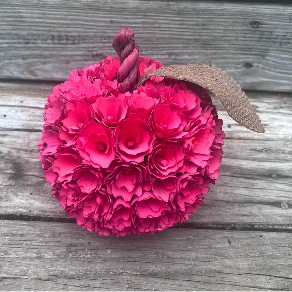 RED WOODEN FLORAL APPLE DECOR FARMHOUSE KITCHEN - Picture 5 of 7